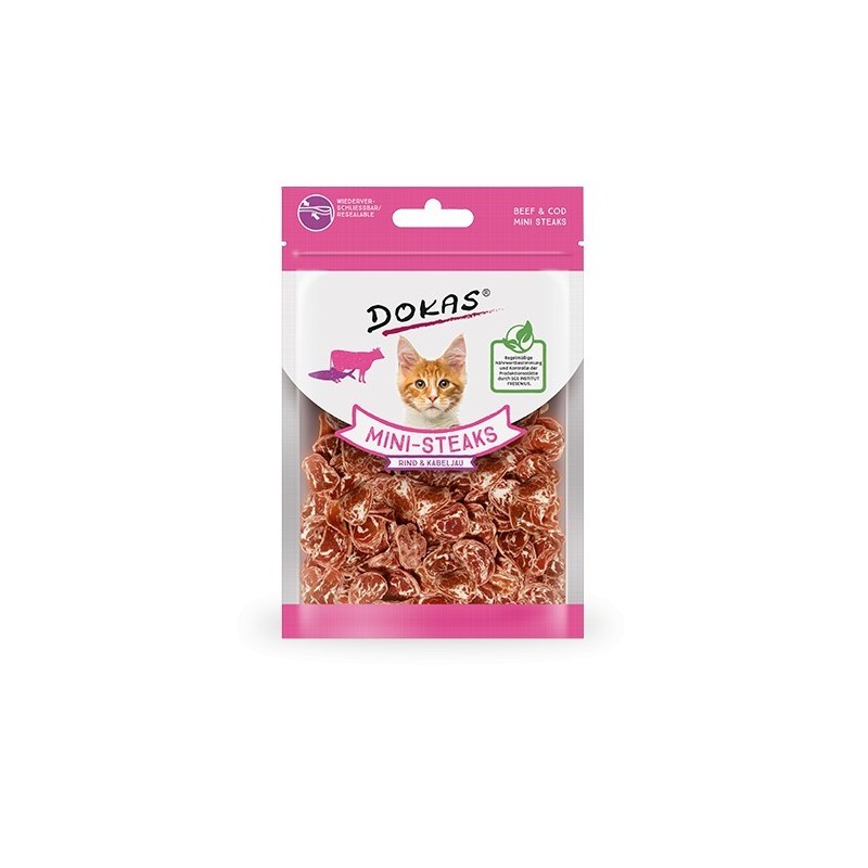 Dokas mini steak cicáknak marhával és tőkehallal