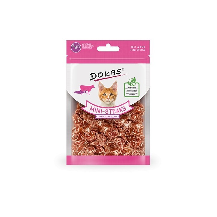 Dokas mini steak cicáknak marhával és tőkehallal