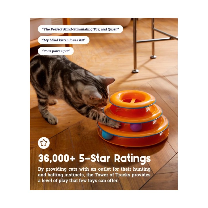 Tower of Tracks Interaktív 3 szintes macskajáték
