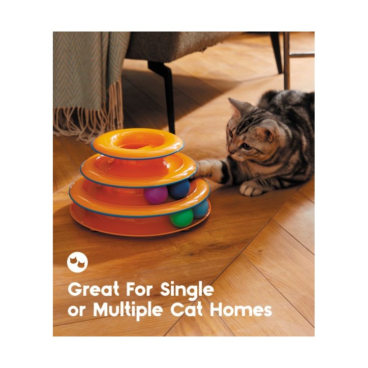 Tower of Tracks Interaktív 3 szintes macskajáték