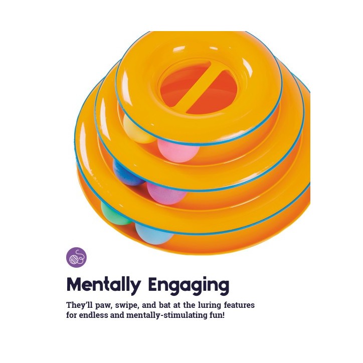 Tower of Tracks Interaktív 3 szintes macskajáték