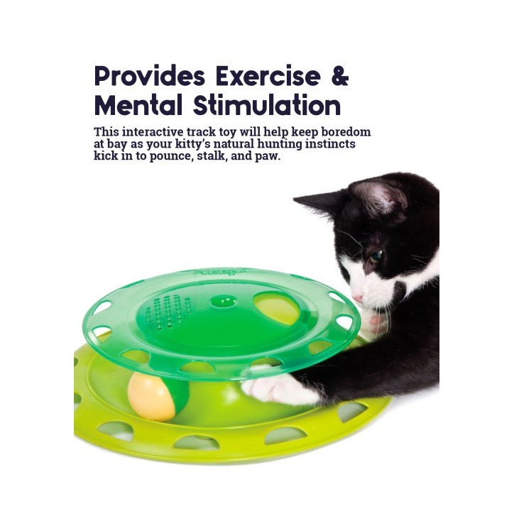 Catnip Chase Track zöld interaktív macskajáték