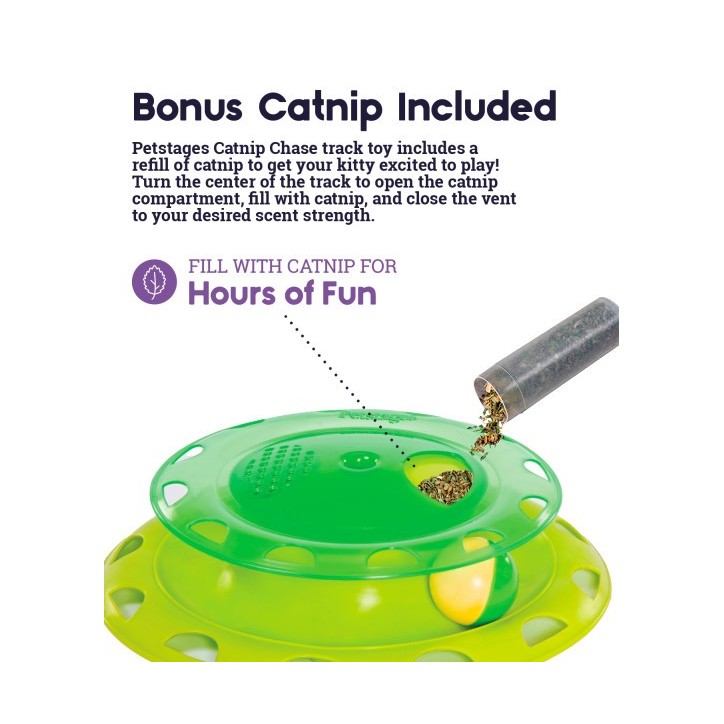 Catnip Chase Track zöld interaktív macskajáték