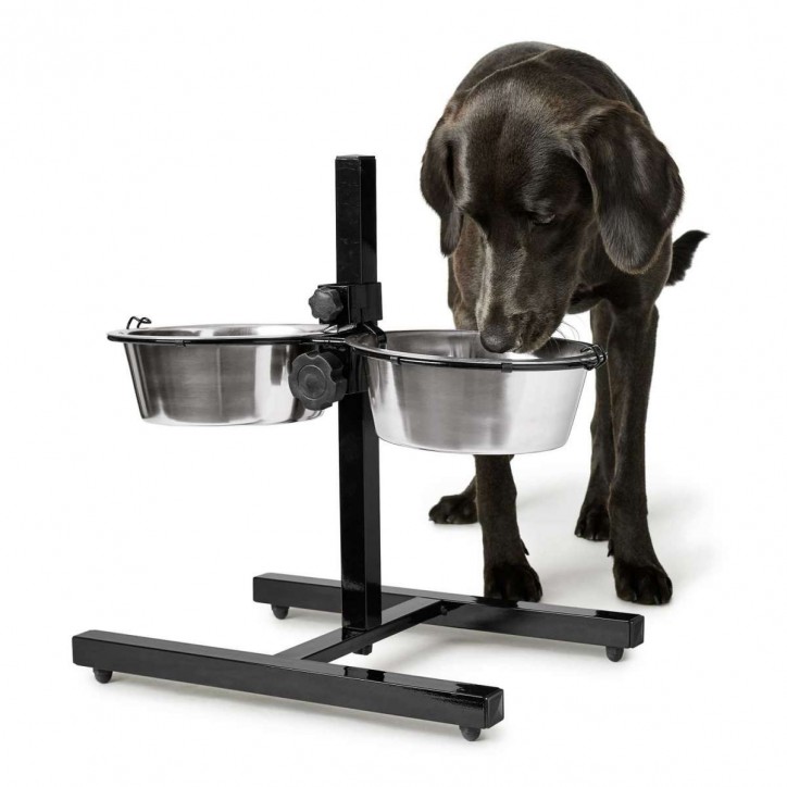 Dog Bar Basic -rozsdamentes etetőtál állítható állványon