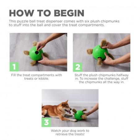 Dog Snuffle N' Treat Ball, zöld