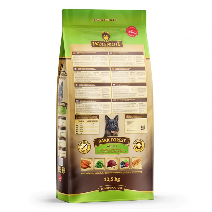 Wolfsblut Dark Forest Adult - Vad édesburgonyával 12,5 kg