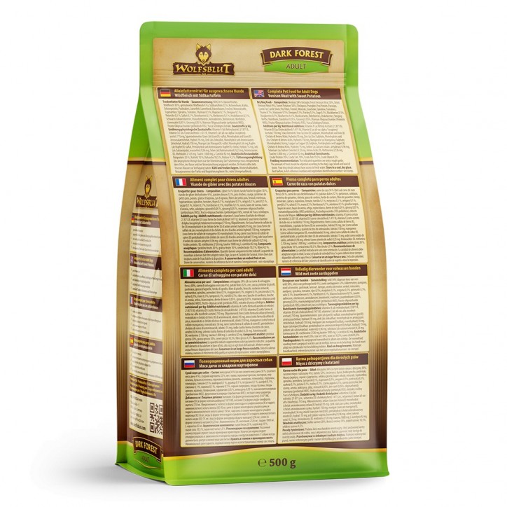 Wolfsblut Dark Forest Adult - Vad édesburgonyával 12,5 kg