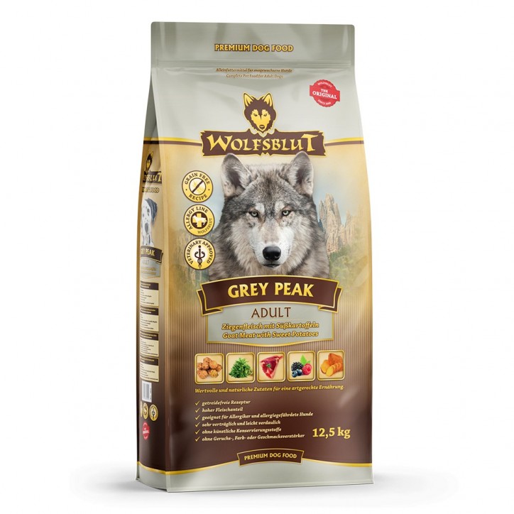 Wolfsblut Grey Peak Adult - Kecske édesburgonyával 12,5kg
