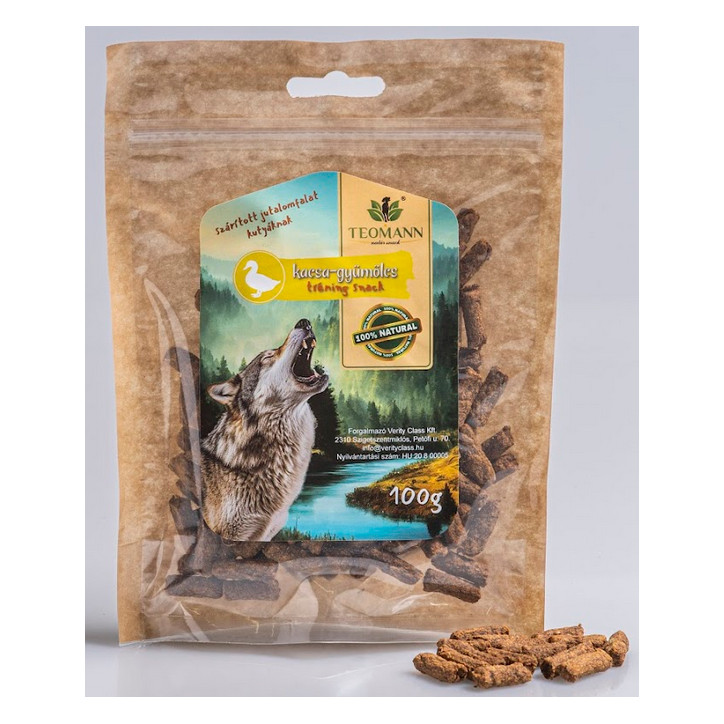 Teomann Tréning Snack kacsa-körte-vörösáfonya 100g