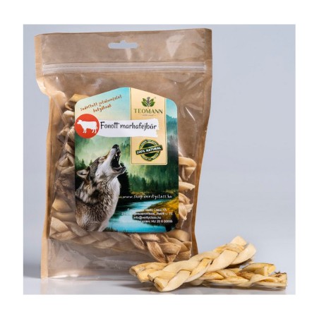 Teomann szárított fonott marhafejbőr 15cm